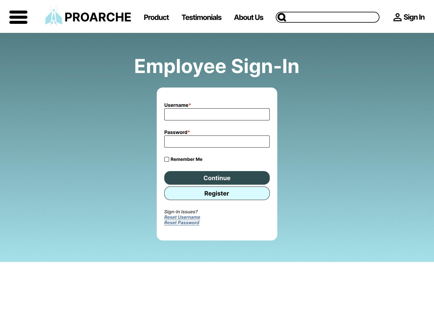 Employee Sign-In Page