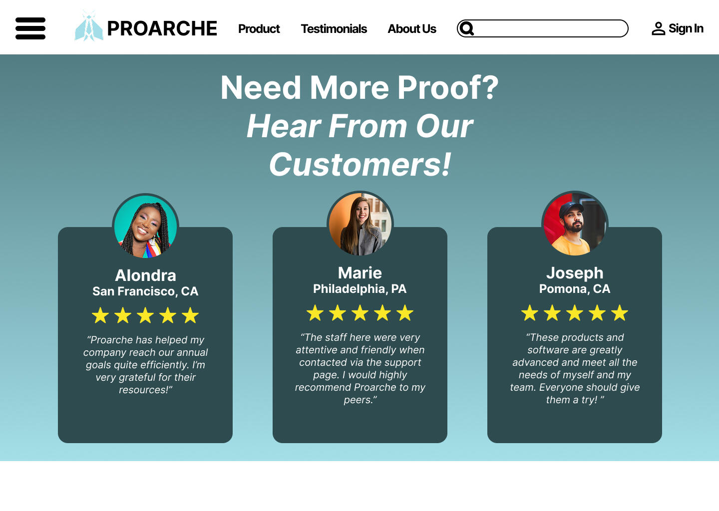 Testimonials, Edited